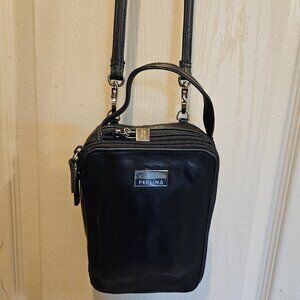 NEW Perlina Black Leather Shoulder Bag